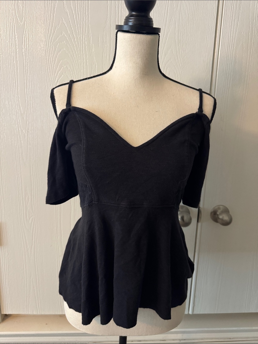Free people Black Peplum Blouse
